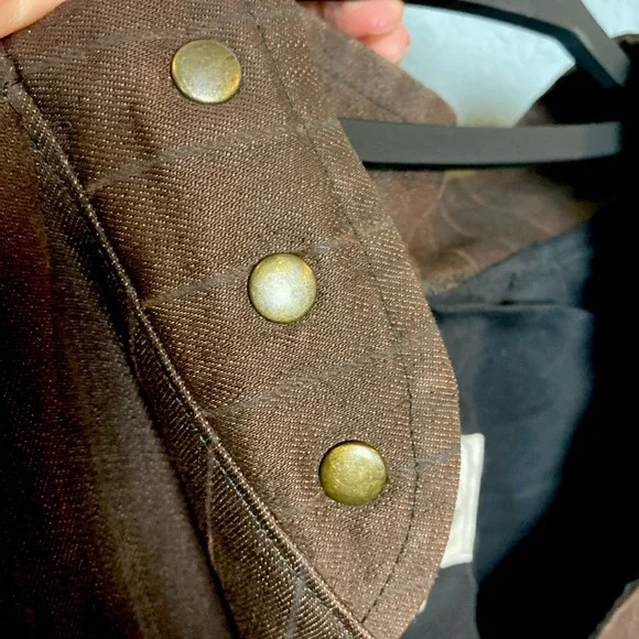 Lost Boy Rags Denim Vest Gilet Men's M Steampunk Brown Brass Snap - Picture 5 of 6